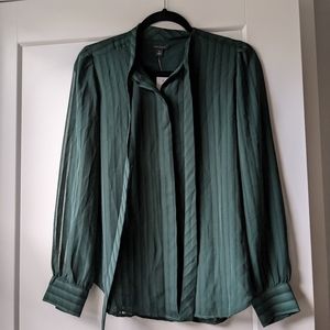 Green Button Down Long Sleeve Shirt